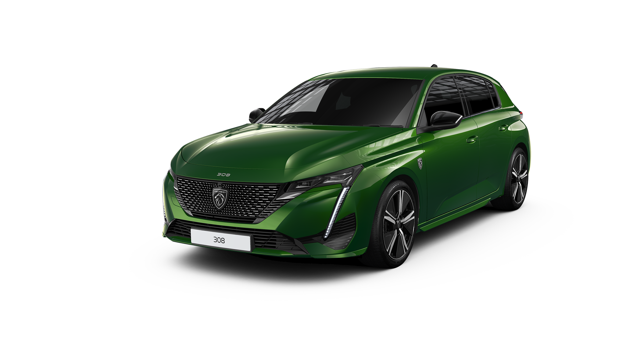 Peugeot 308, grön, front