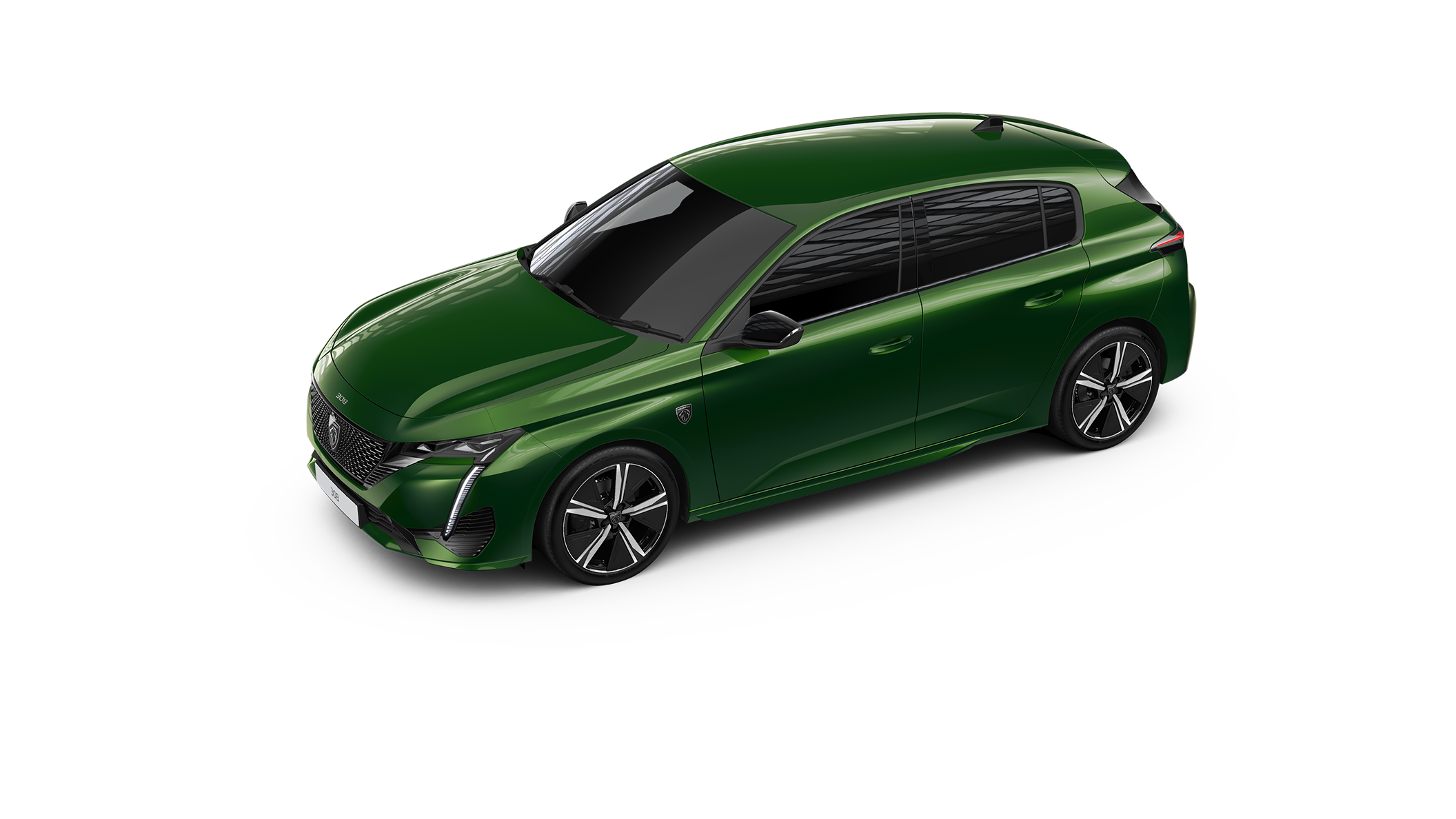 Peugeot 308, grön, profil