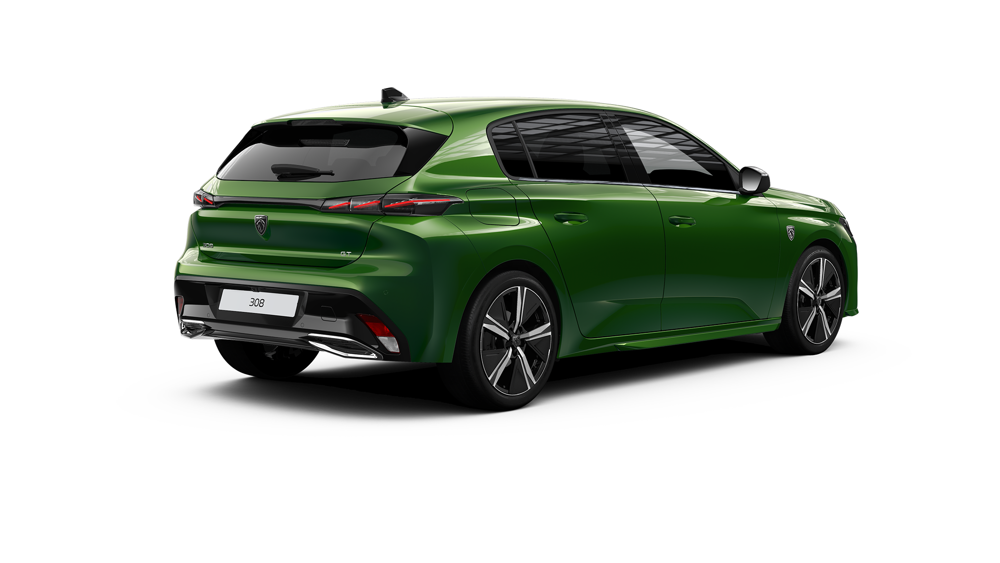Peugeot 308, grön, bakdel