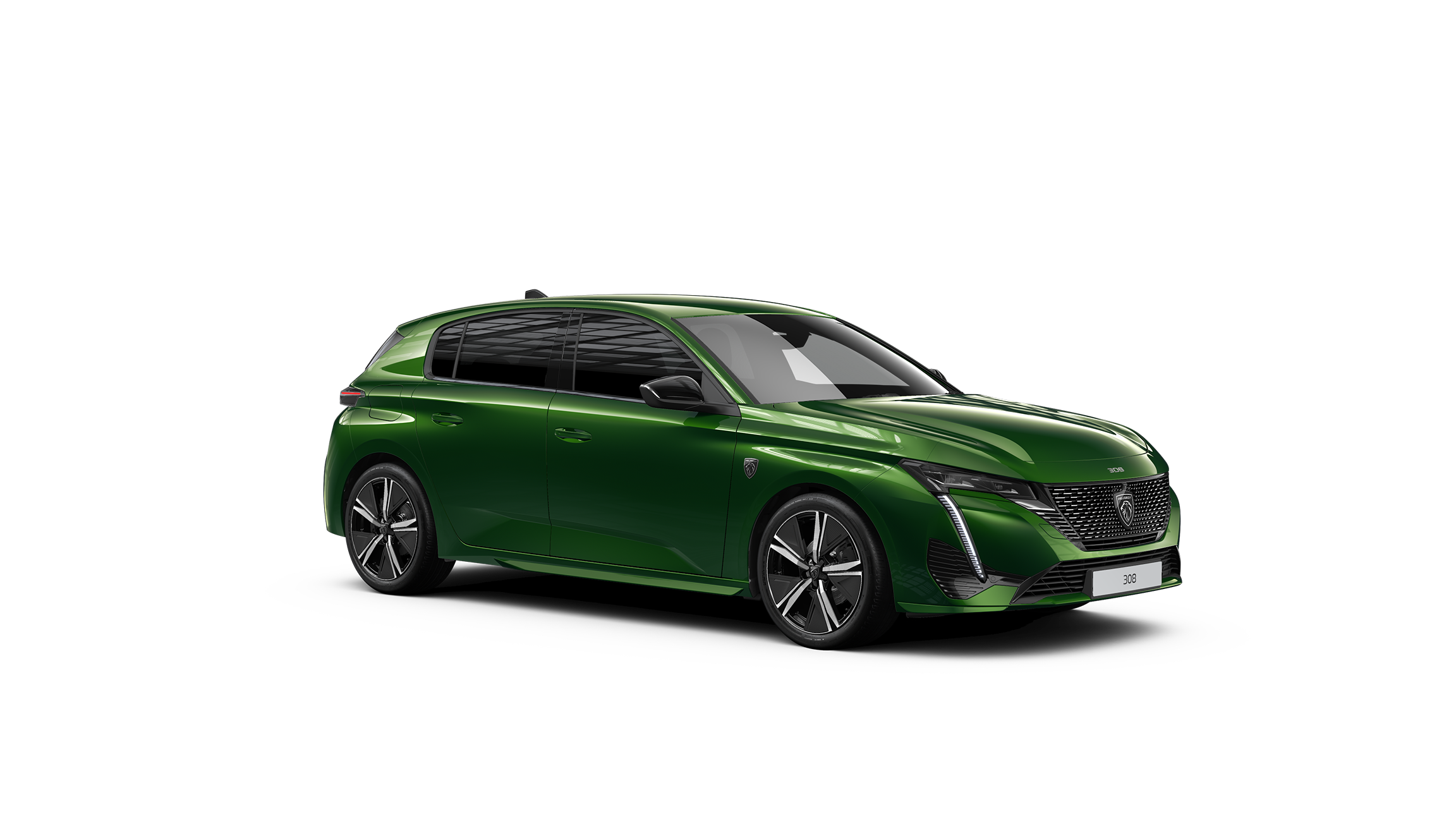 Peugeot 308, grön, profil