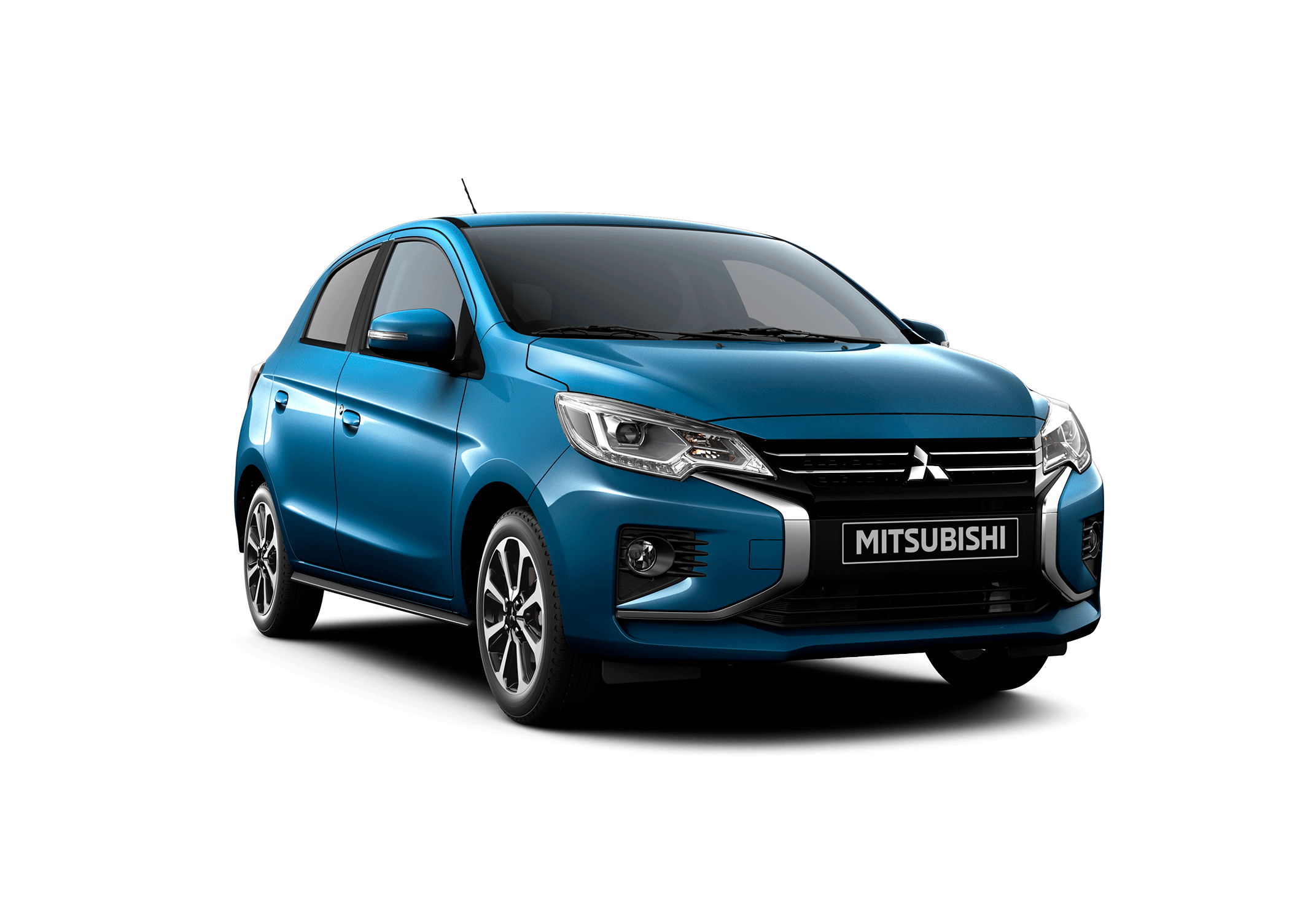 Mitsubishi Space Star, blå, front höger