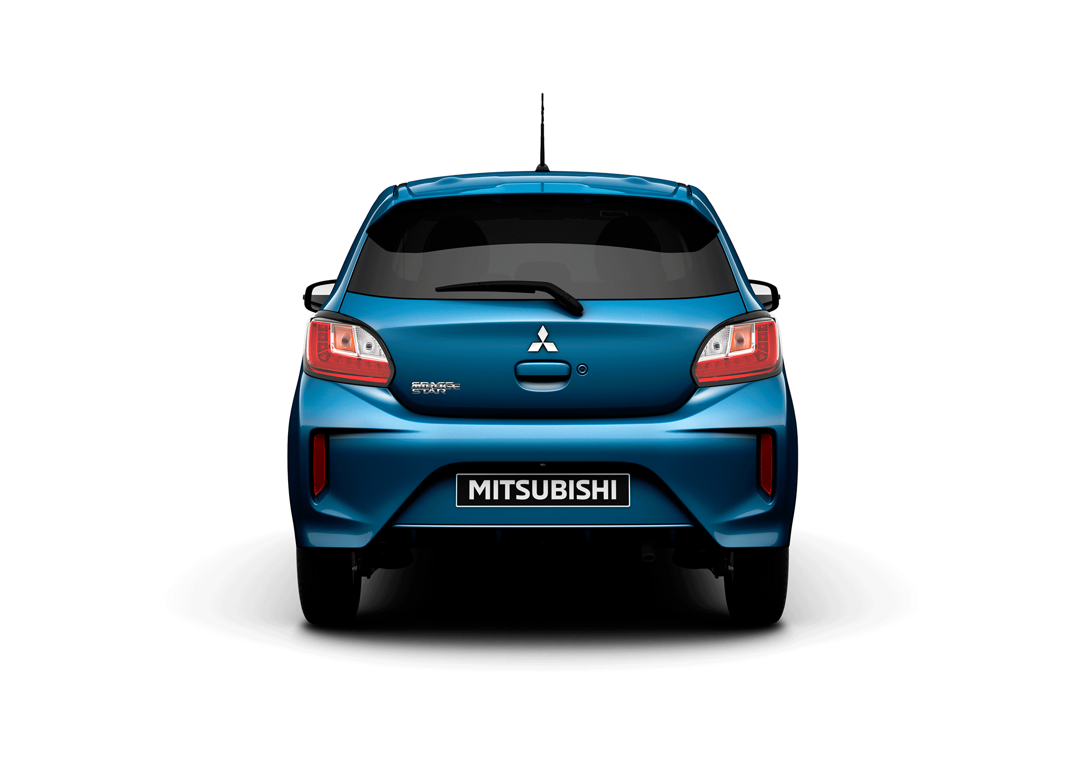 Mitsubishi Space Star, blå, bakifrån